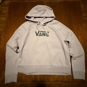 Vans Classic Logo Hoodie Small Beige Pullover Skate Streetwear Sweatshirt